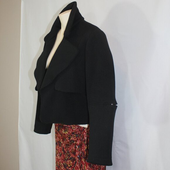 Sosken Studios GOBIN - Neoprene Short Jacket Black open front women's Size 3 - Picture 4 of 10